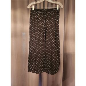 French Dressing Pajama Bottoms Size M Black Polka Dot Cotton Sleep Pants Medium